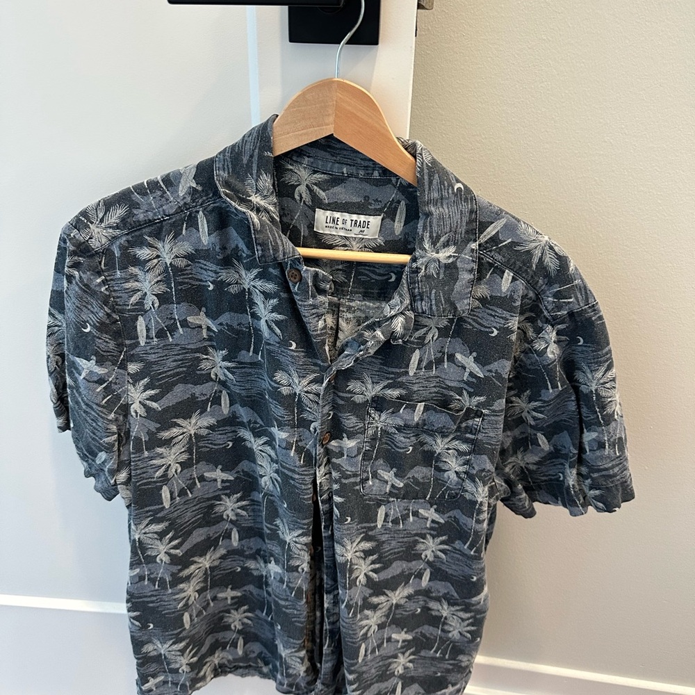 Line of Trade Breeze Camp Button Down Shirt with Palm Trees